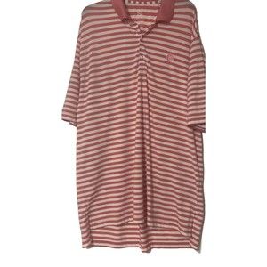Turtleson Shirt Mens Extra Large Pink Golf Polo Stripe Tour Performance